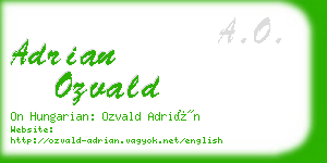 adrian ozvald business card